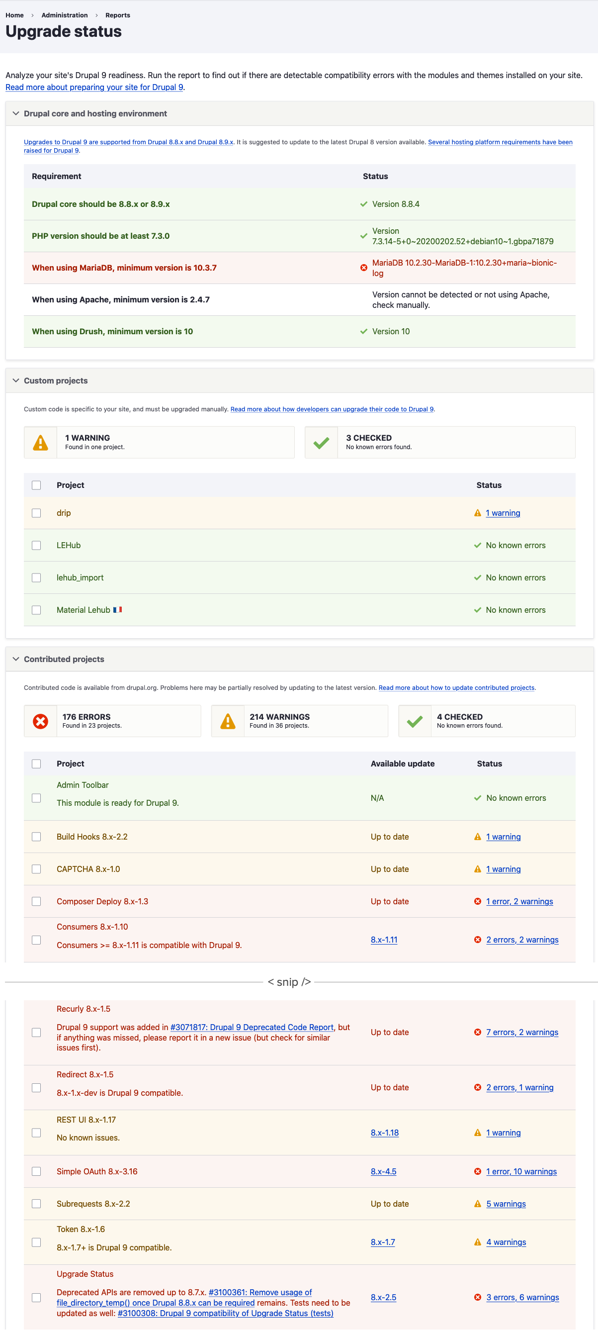 Upgrade Status Dashboard