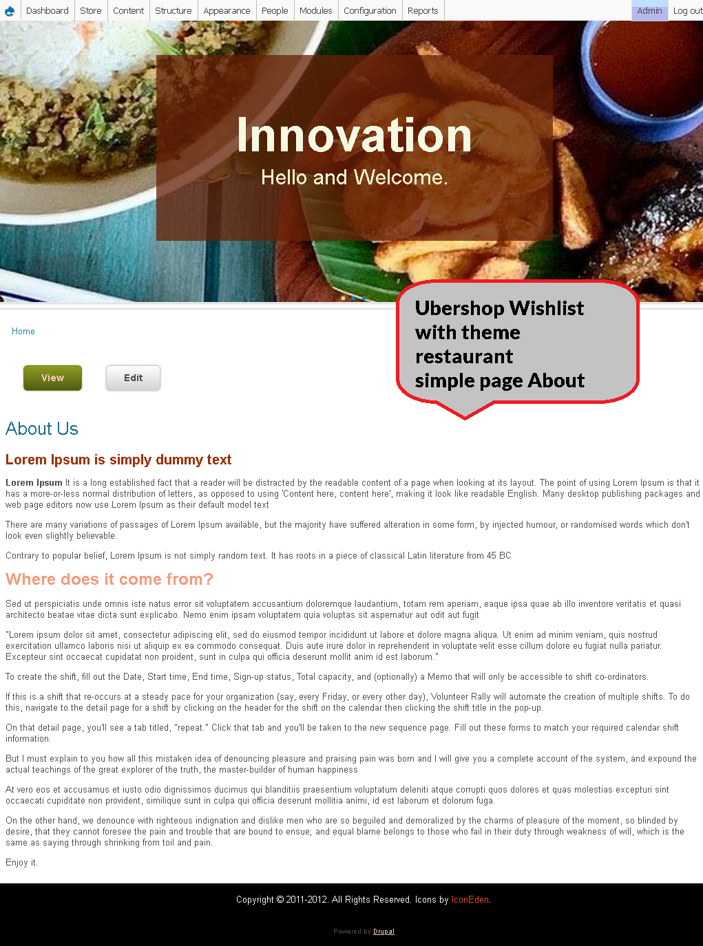 Simple About page Ubershop Wishlist is a Drupal distribution Simple About page Ubershop Wishlist is a Drupal distribution