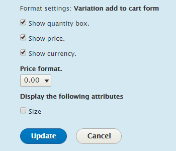 commerce variation add to