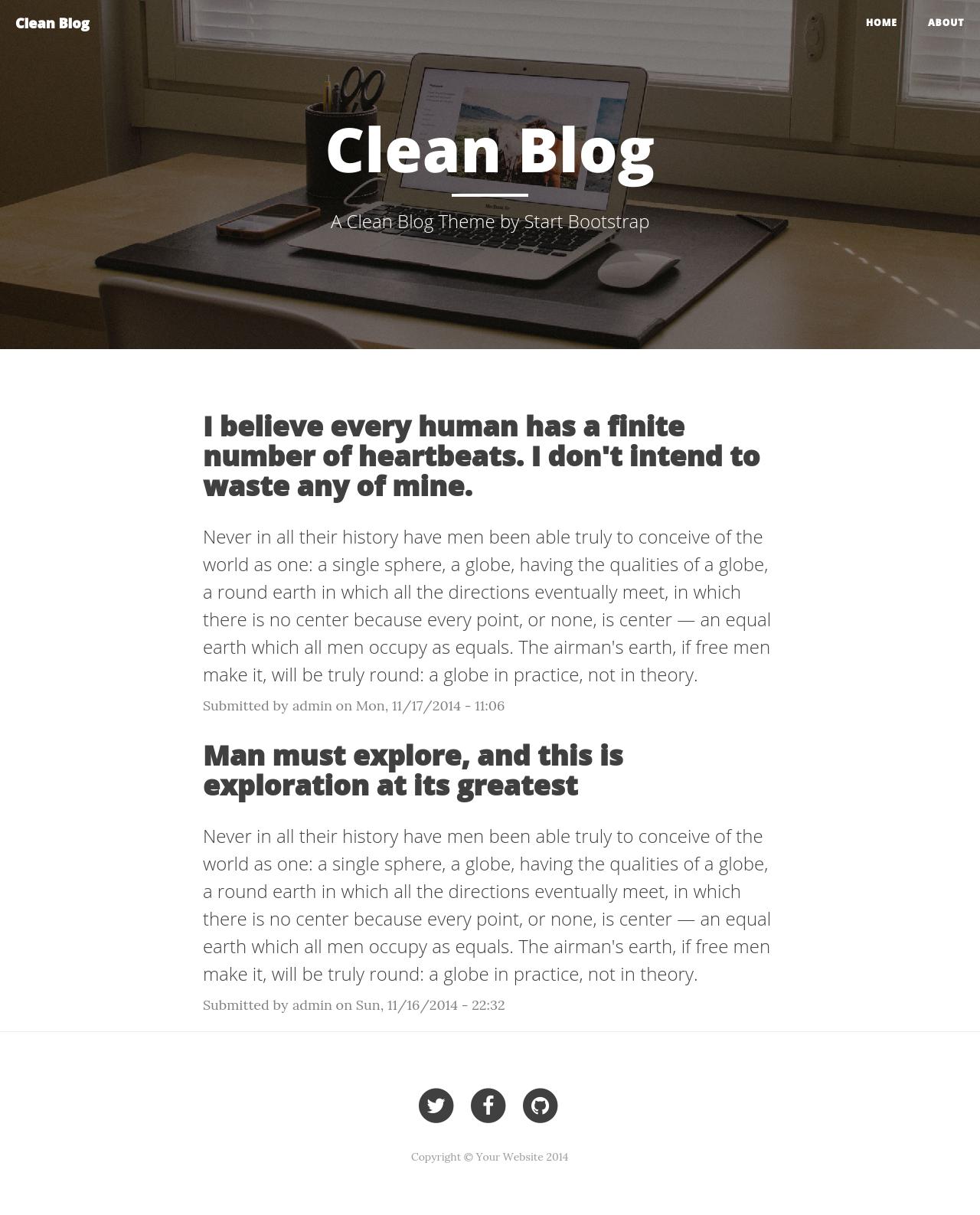 Free Bootstrap Blog Template from www.drupal.org