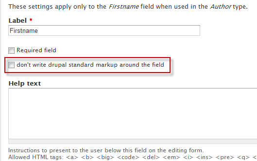 no field markup drupal org