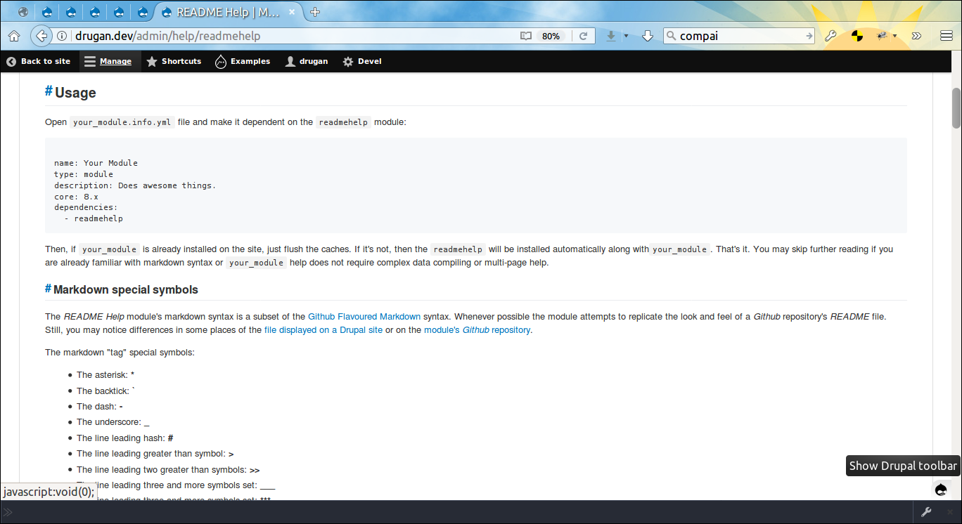 README Help  Drupal.org