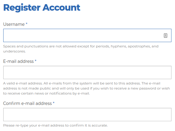 Drupal модуль email Registration. .Org email address. Confirm email address. Confirm your email. Registration address