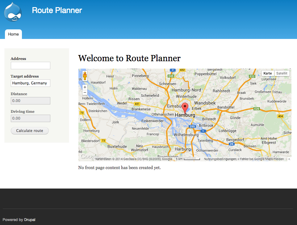 Planned route. Route Planner. Route Plan. Trip Planner. Germany Route.