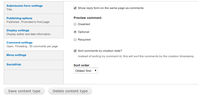 comment sort by created