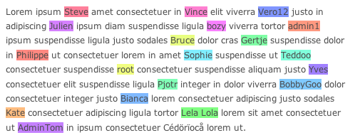 Unique Color Names user name highlighter d7 | drupal Unique Color Names user name highlighter d7 | drupal