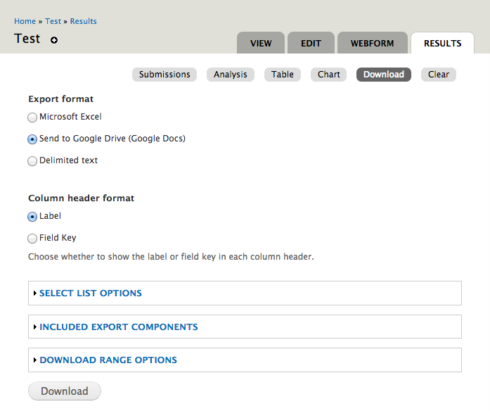 Google Forms Download Charts