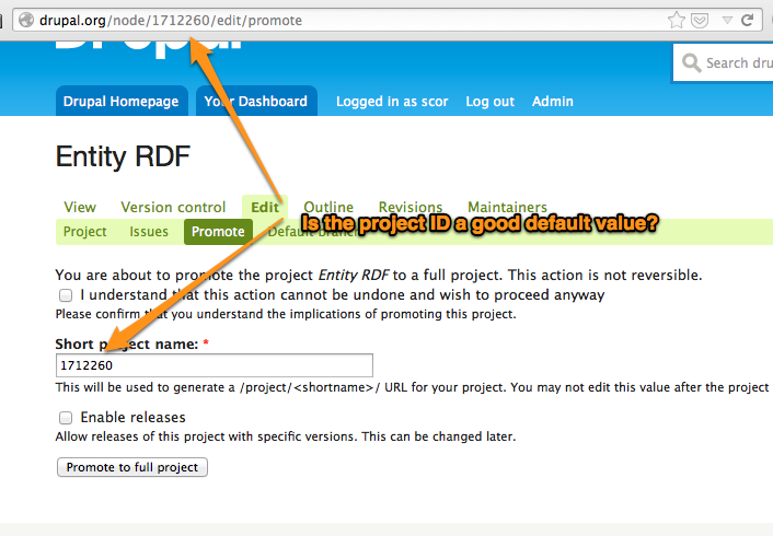 provide no default project short name on full project promotion form id full form