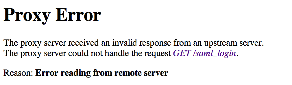Proxy not found. Err_Invalid_response. 500 Internal Privoxy Error.
