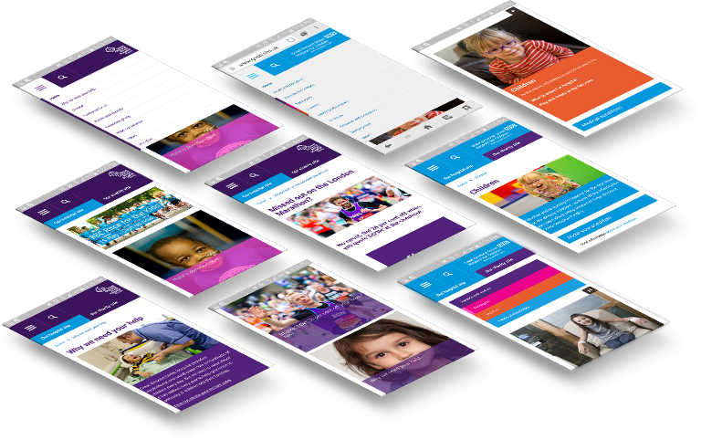 9 examples of smartphone interfaces for Charity and NHS websites