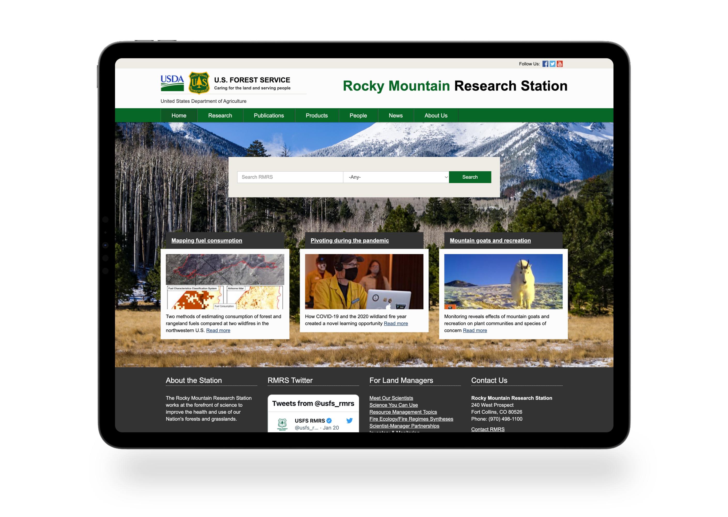 U.S. Forest Service Rocky Mountain Research Station RMRS home page