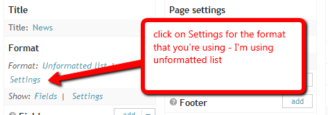 row format settings