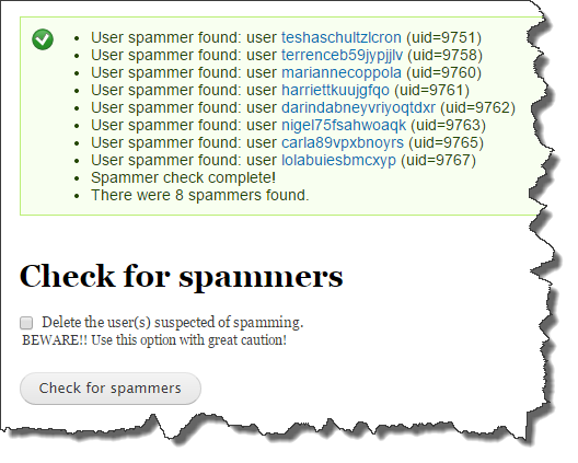 Checking for spammers