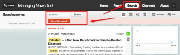 Saved search button