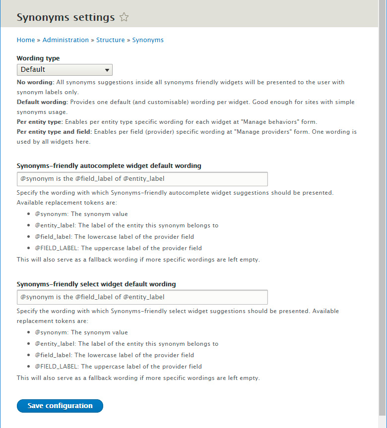 Installation And Basic Usage Synonyms Drupal Wiki Guide On Drupal Org Installation And Basic Usage Synonyms Drupal Wiki Guide On Drupal Org