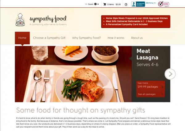 SympathyFood.com homepage screenshot