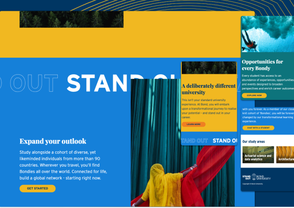 A screenshot of the Bond University website homepage