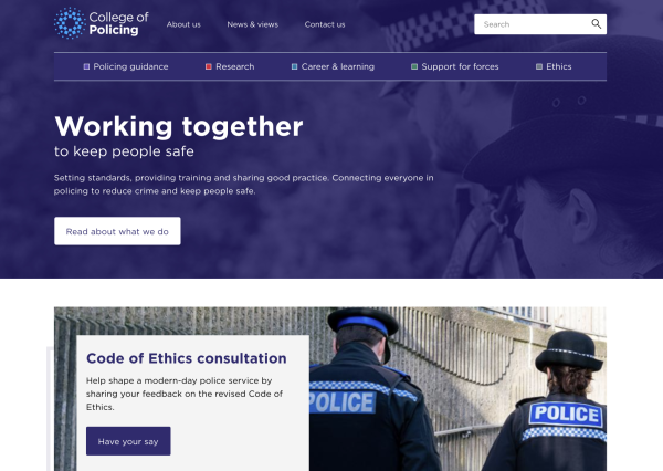 College of Policing home page