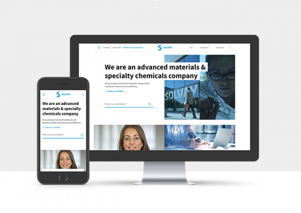 Solvay.com on desktop and mobile