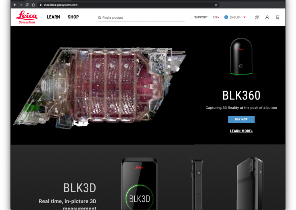 Homepage screenshot of the Leica ecommerce store