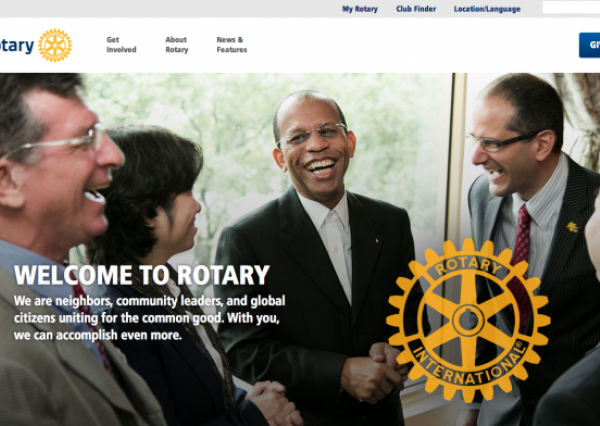 Front page of Rotary International's Drupal site