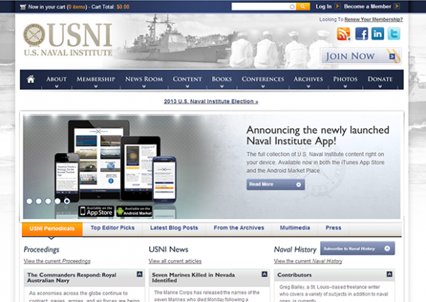 USNI homepage