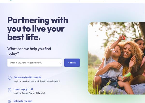 Centra Health Home Page