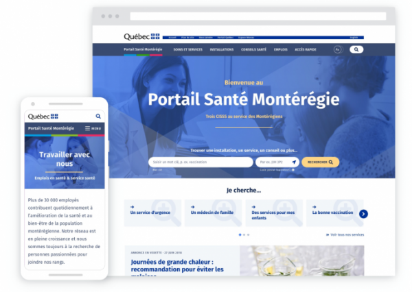 Monteregie Sante website screenshots