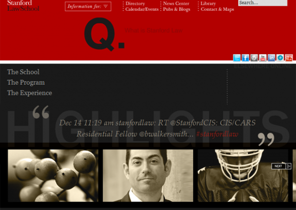 Stanford Law School Homepage Screenshot