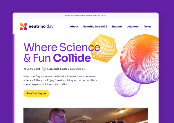 Neutrino Day website homepage screenshot 
