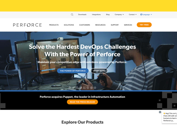 Perforce homepage