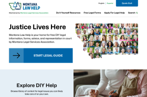 homepage of Montana Law Help website