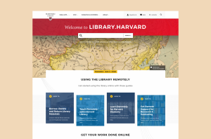 Harvard Library Home Page Screen shot
