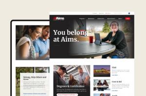 Screenshot of Aims.edu homepage