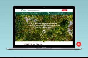 screenshot of rainforest alliance homepage on a laptop