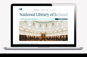 Screenshot of the new home page for the National Library of Ireland