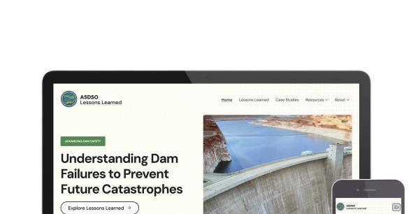 damfailures website on a laptop screen and a mobile device screen