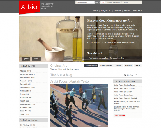 A fine art portal for purchasing artwork of reputed artists around the world