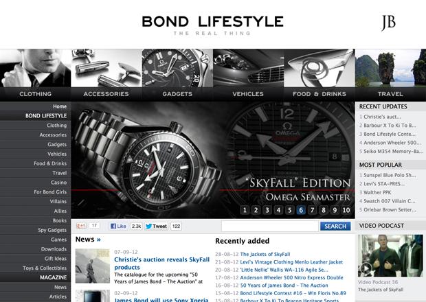 The 2nd most visited Bond website in the world - Bond Lifestyle.