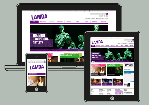 Various screenshots of LAMDA website on multiple devices