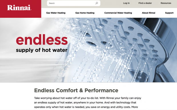 Rinnai Drupal 8 home page