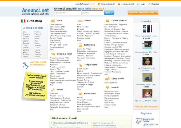 Annunci.net Home Page