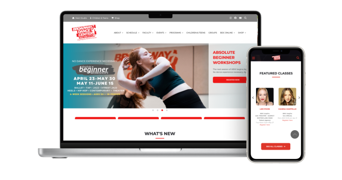 Broadway Dance Center Website Migration and Modernization