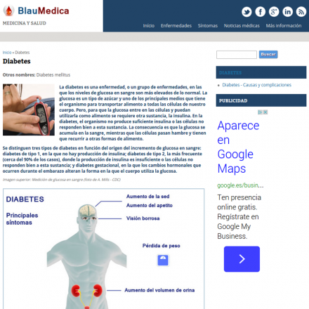 Blaumedica - Medicina y Salud (diabetes page)