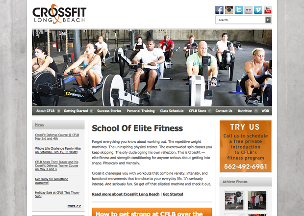 CrossFit Long Beach website screenshot
