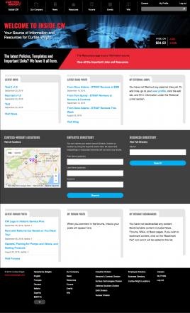 Curtiss-Wright Intranet Homepage 