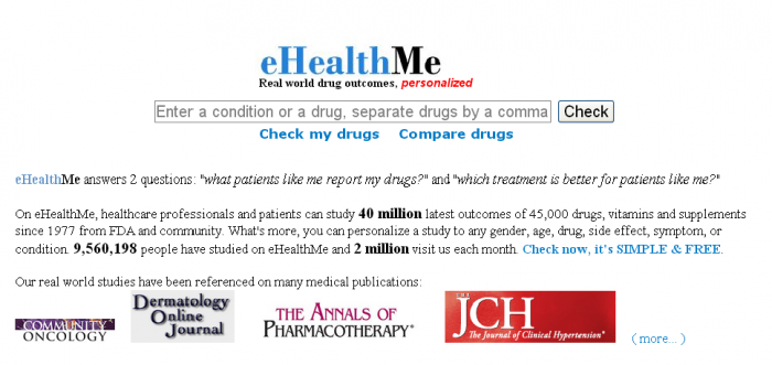 eHealthMe.com - real world drug outcomes, personalized