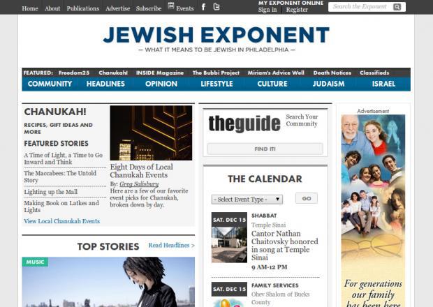 Jewish Exponent homepage