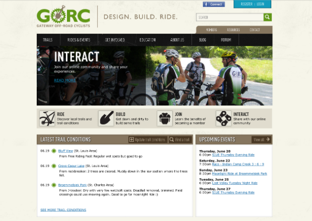 Gateway Off-Road Cyclists homepage screenshot