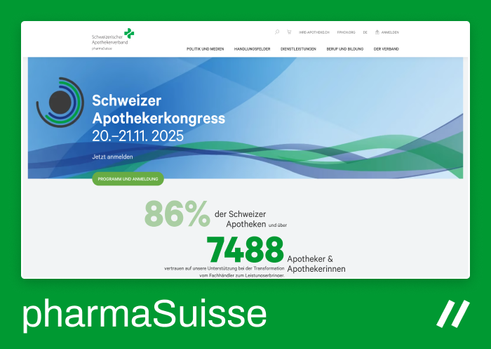 pharmaSuisse with a new web presence
